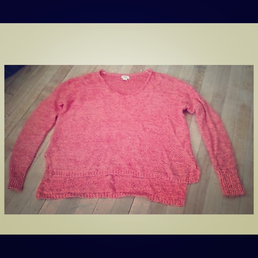 Orange knit long sleeved sweater